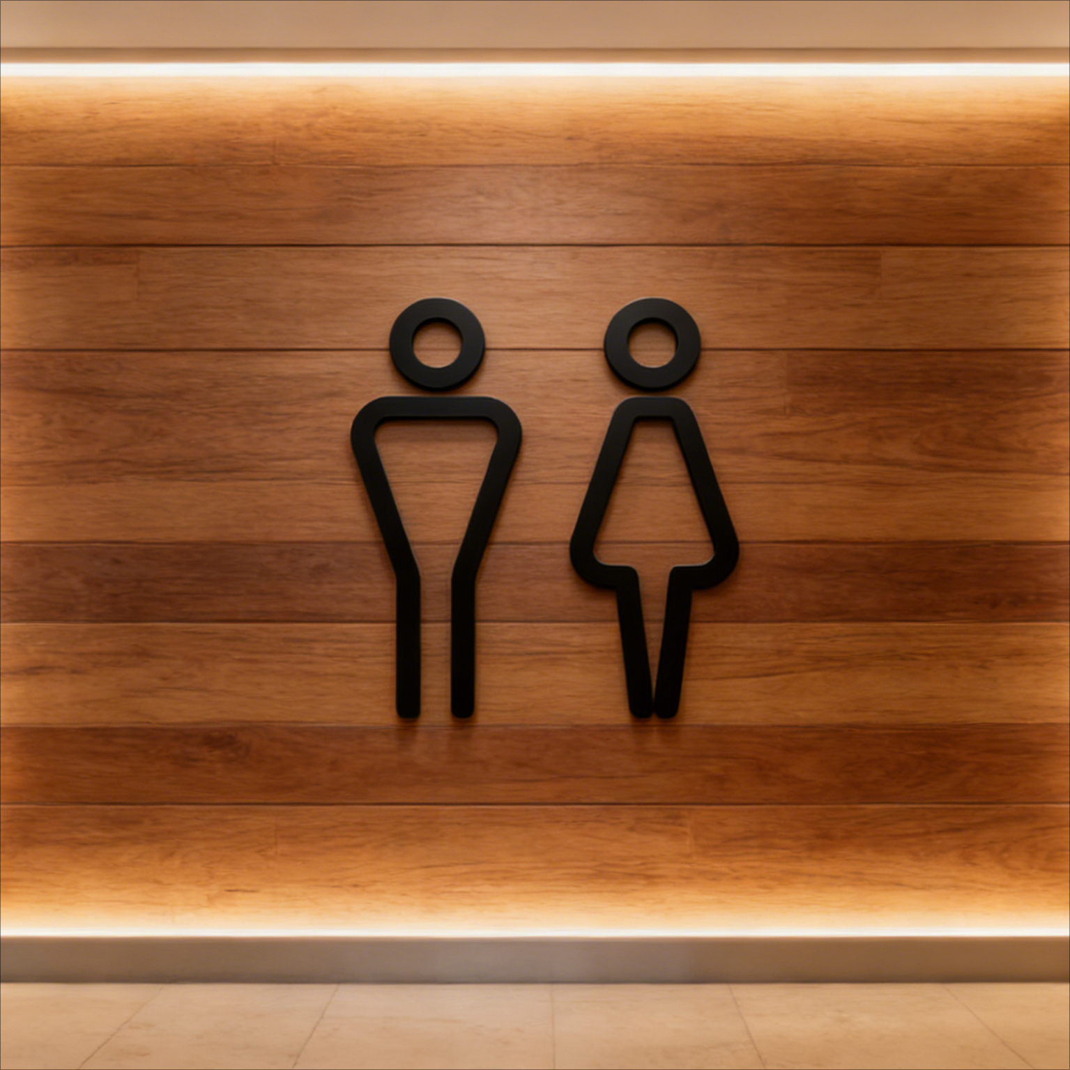 Home Bathroom Door Signs - 3D Acrylic Bathroom Sign Self-Adhesive Door