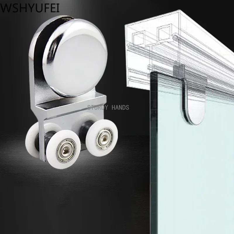 Home Bathroom - 2 pcs/set Glass Sliding Door Roller