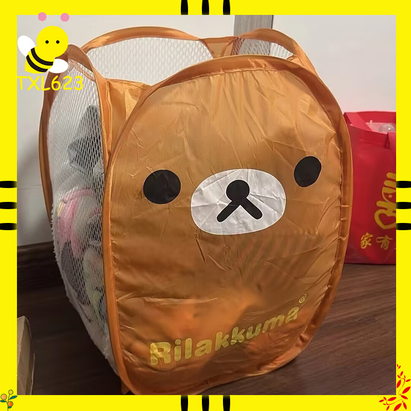 Home Goods Bathroom Storage - Rilakkuma Laundry Hamper Foldable Mesh Large