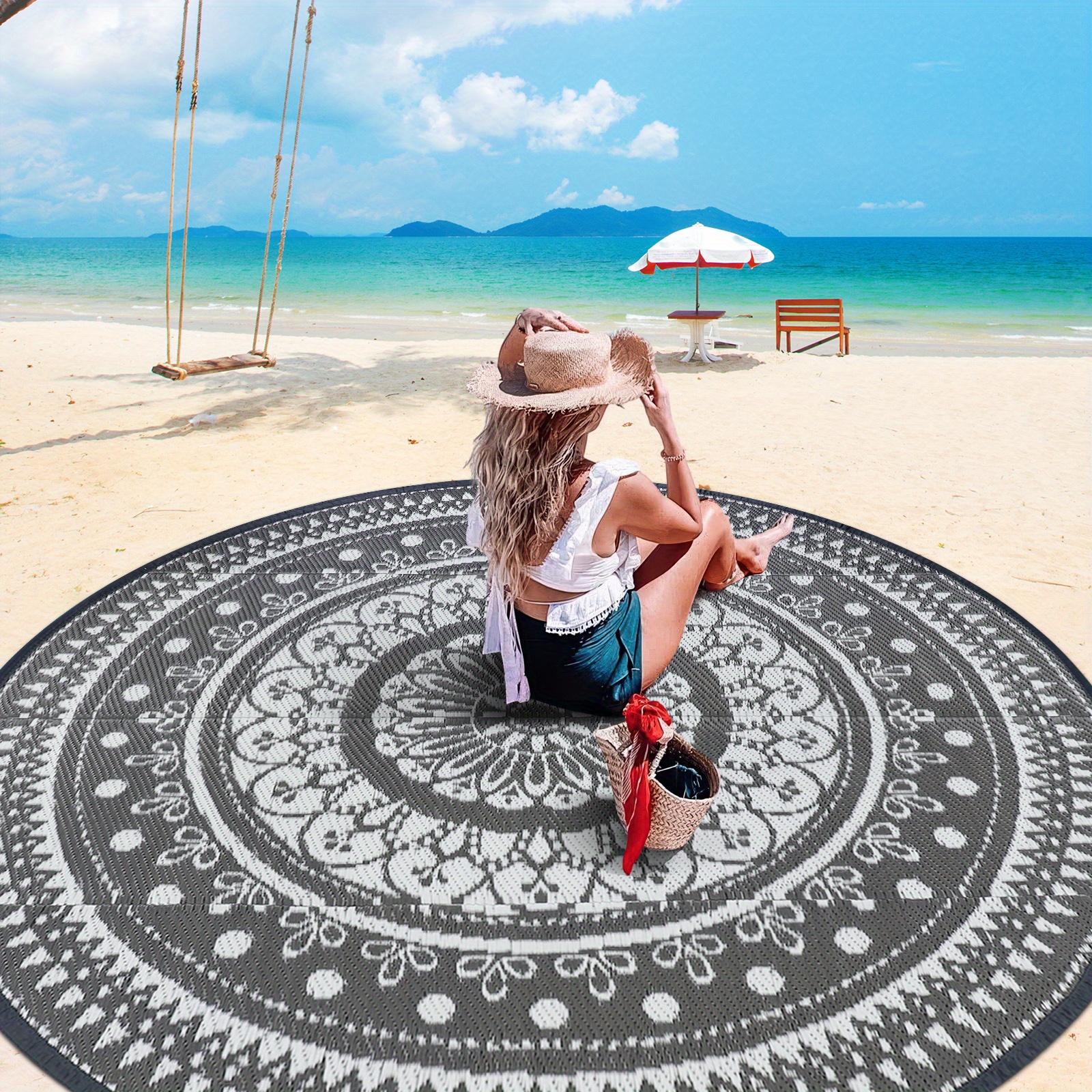 Home Bathroom Cleaning Machine - VIKAMA Outdoor Circular Coral Fleece Carpet