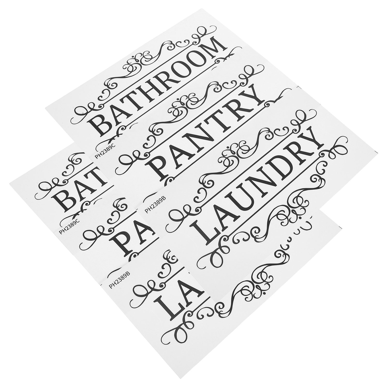 Home Bathroom Door Signs - 6Pcs Waterproof Door Sign Stickers Rectangular