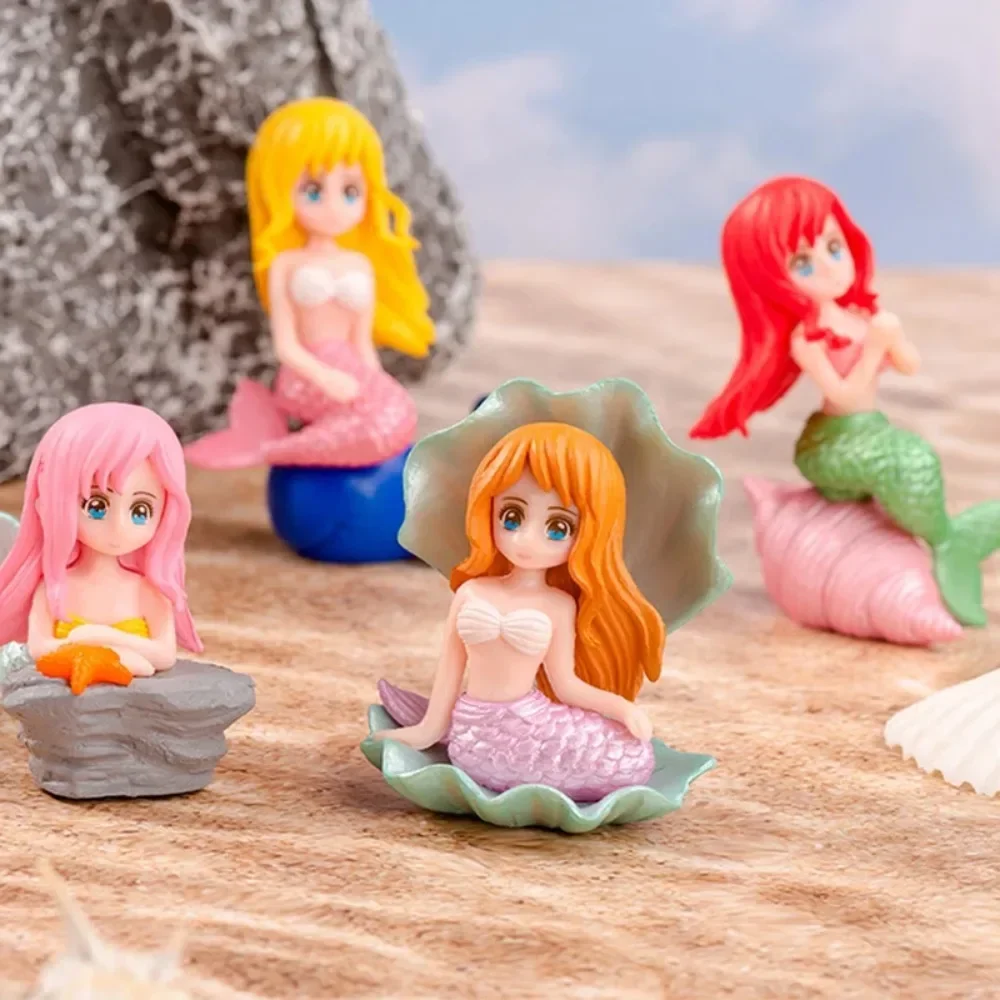 Home Bathroom Model - Mini Cute Shell Mermaid Small Statue