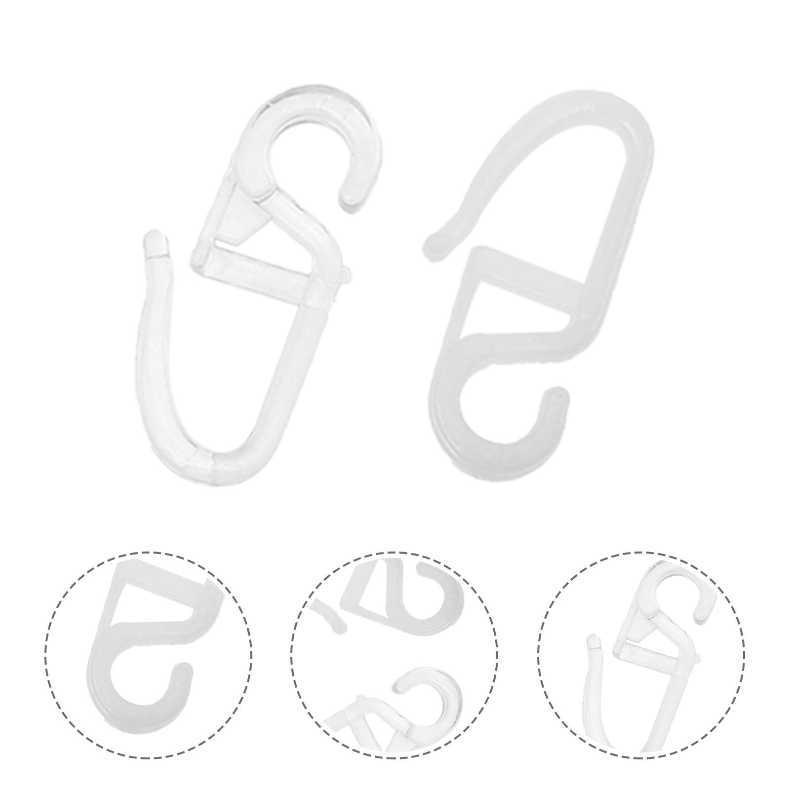 Home Bathroom Design Simple - 300Pcs Plastic Curtain Hook Elegant Simple