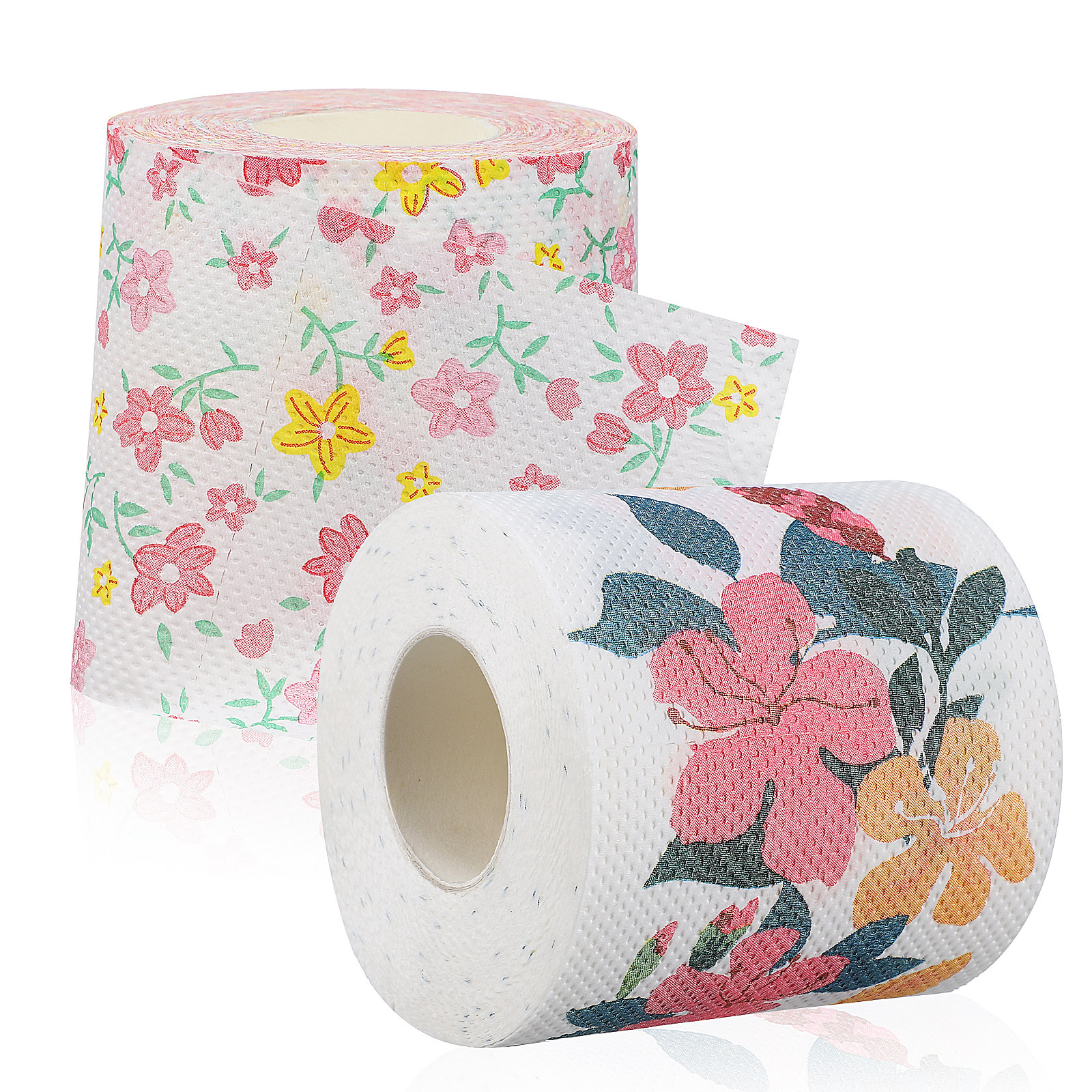 Home Bathroom Decor - Floral Printed Toilet Tissue 2 Rolls