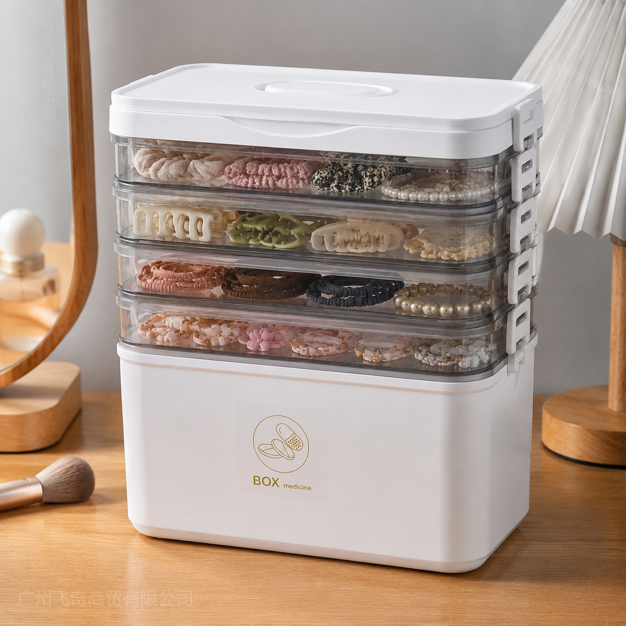 Home Goods Bathroom Storage - YX Large-Capacity Multi-Tier Stackable Storage Box