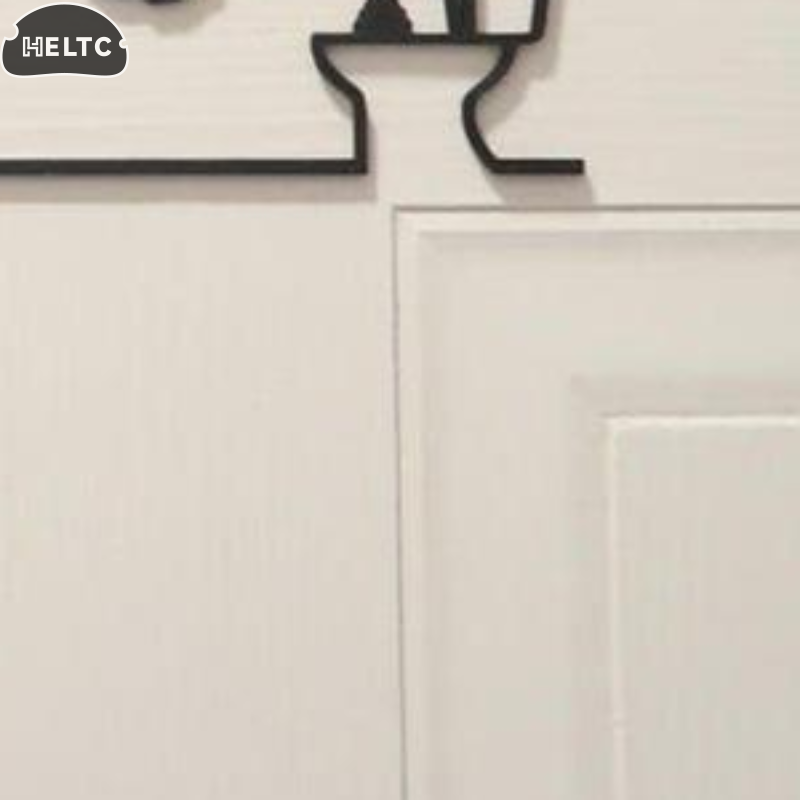 Home Bathroom Door Signs - Minimalist Metal Line Bathroom Door Sign