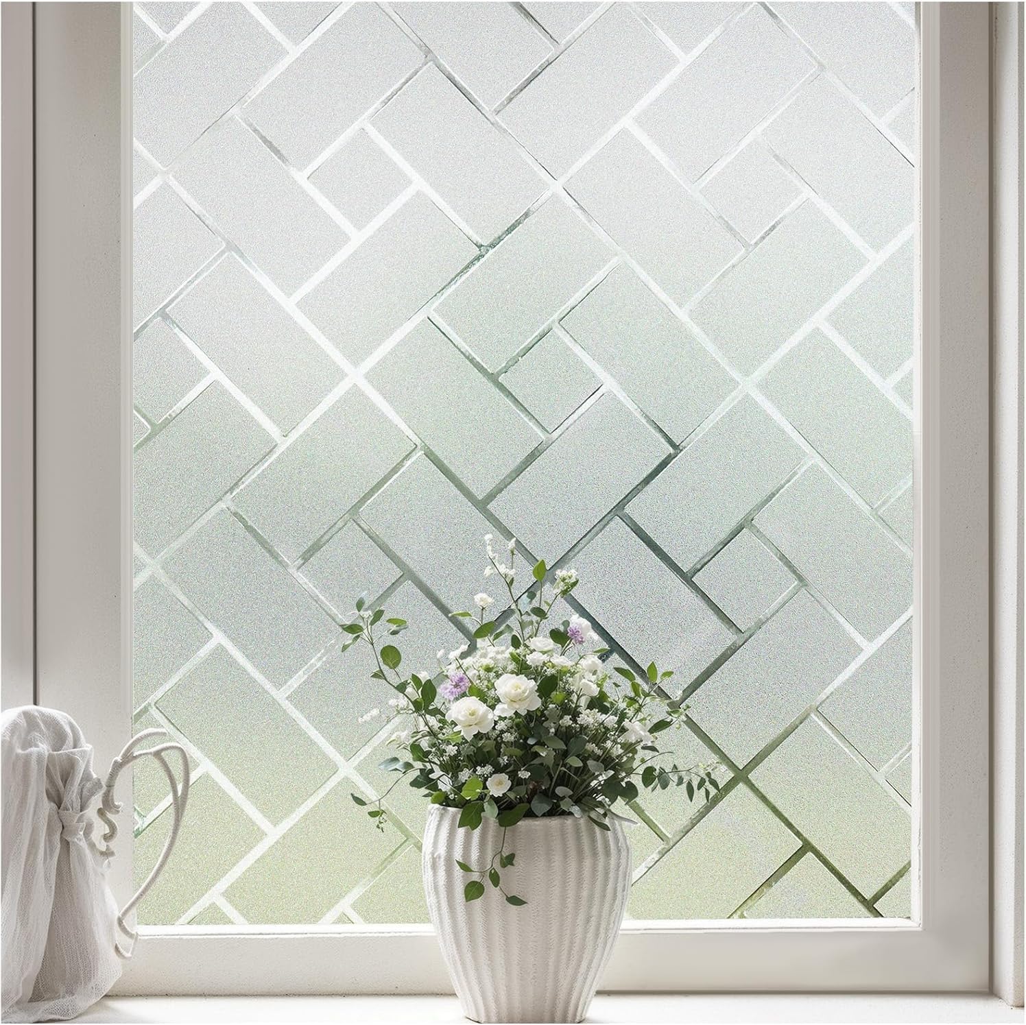 Home Bathroom - Frosted Window Privacy Film Static Cling