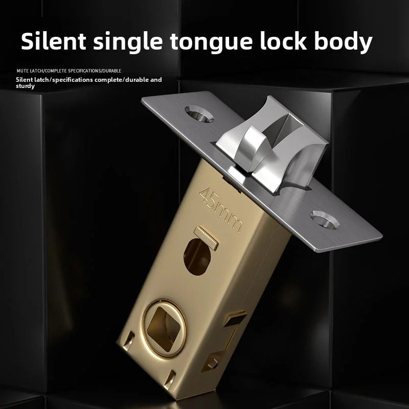 Home Bathroom Lock - Universal Silent Single Tongue Metal Lock
