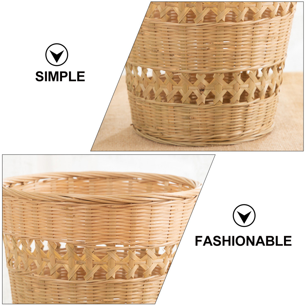 1Pcs Woven Rubbish Basket Bamb - Home Bathroom Design Simple recensie en prijs