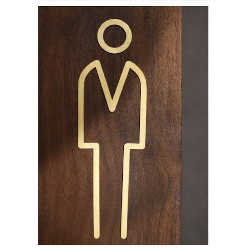 Brass Restroom Door Sign, Gold - Home Bathroom Door Signs recensie en prijs