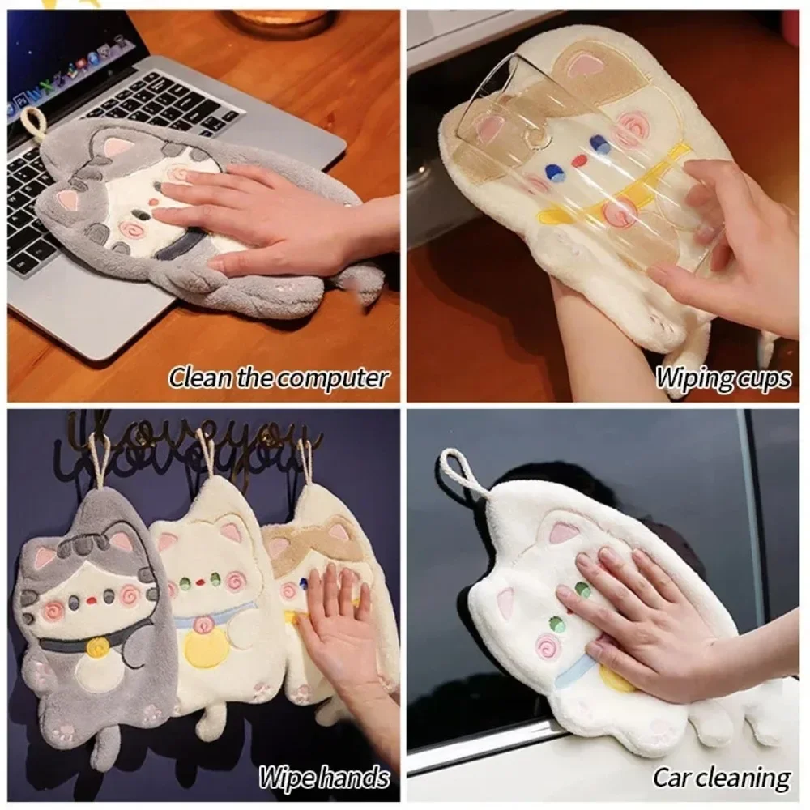 Cute Cat Hand Towel Quick Dryi - Home Bathroom Cleaning recensie en prijs