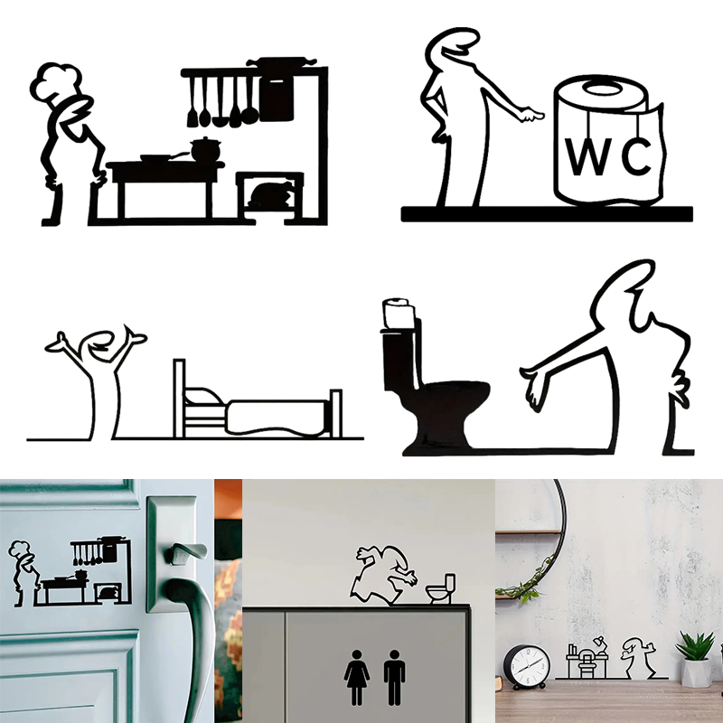 .1pc La Linea Minimalist Line  - Home Bathroom Door Signs recensie en prijs
