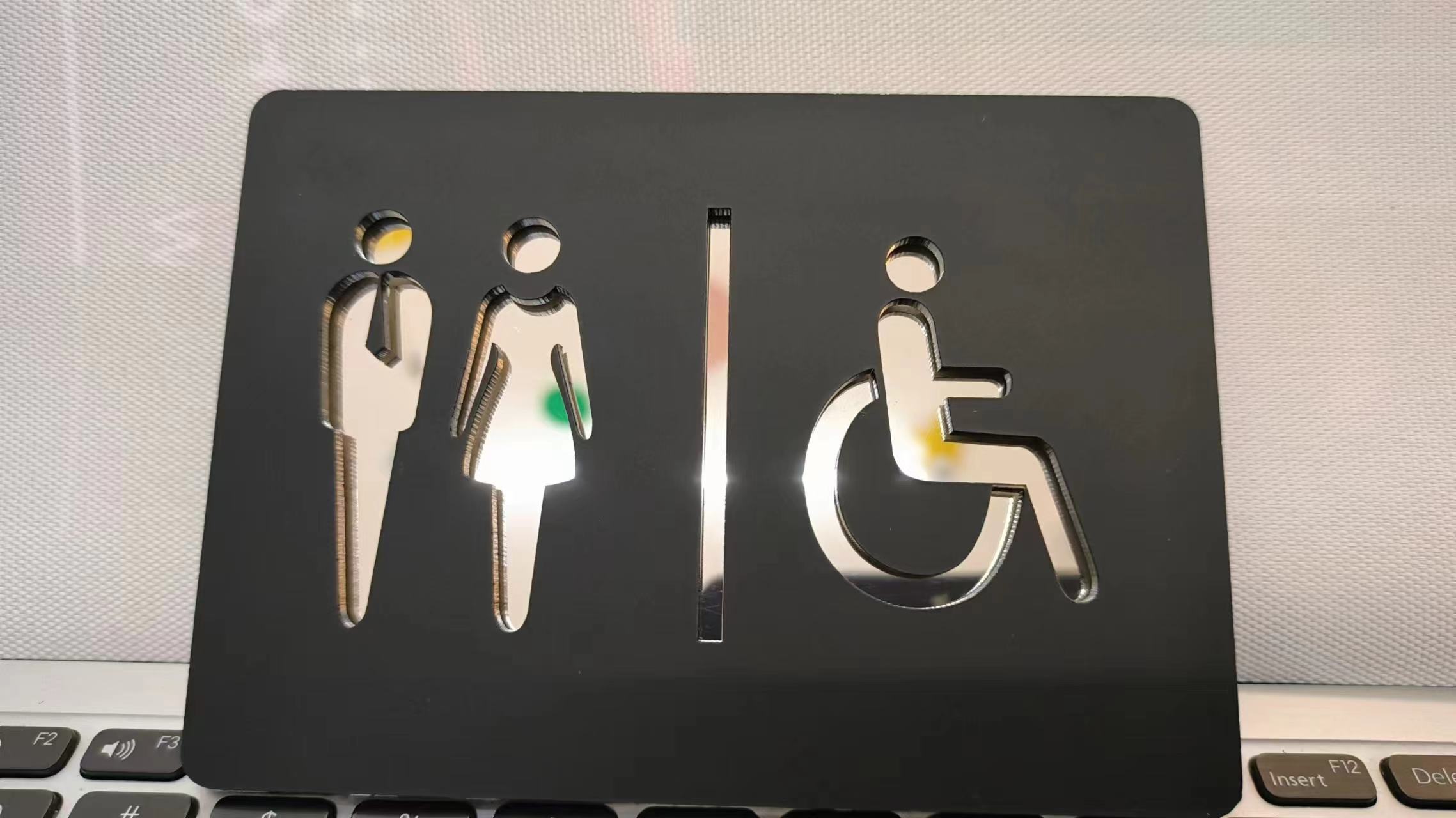 Matte Black Gold Toilet Sign P - Home Bathroom Door Signs recensie en prijs