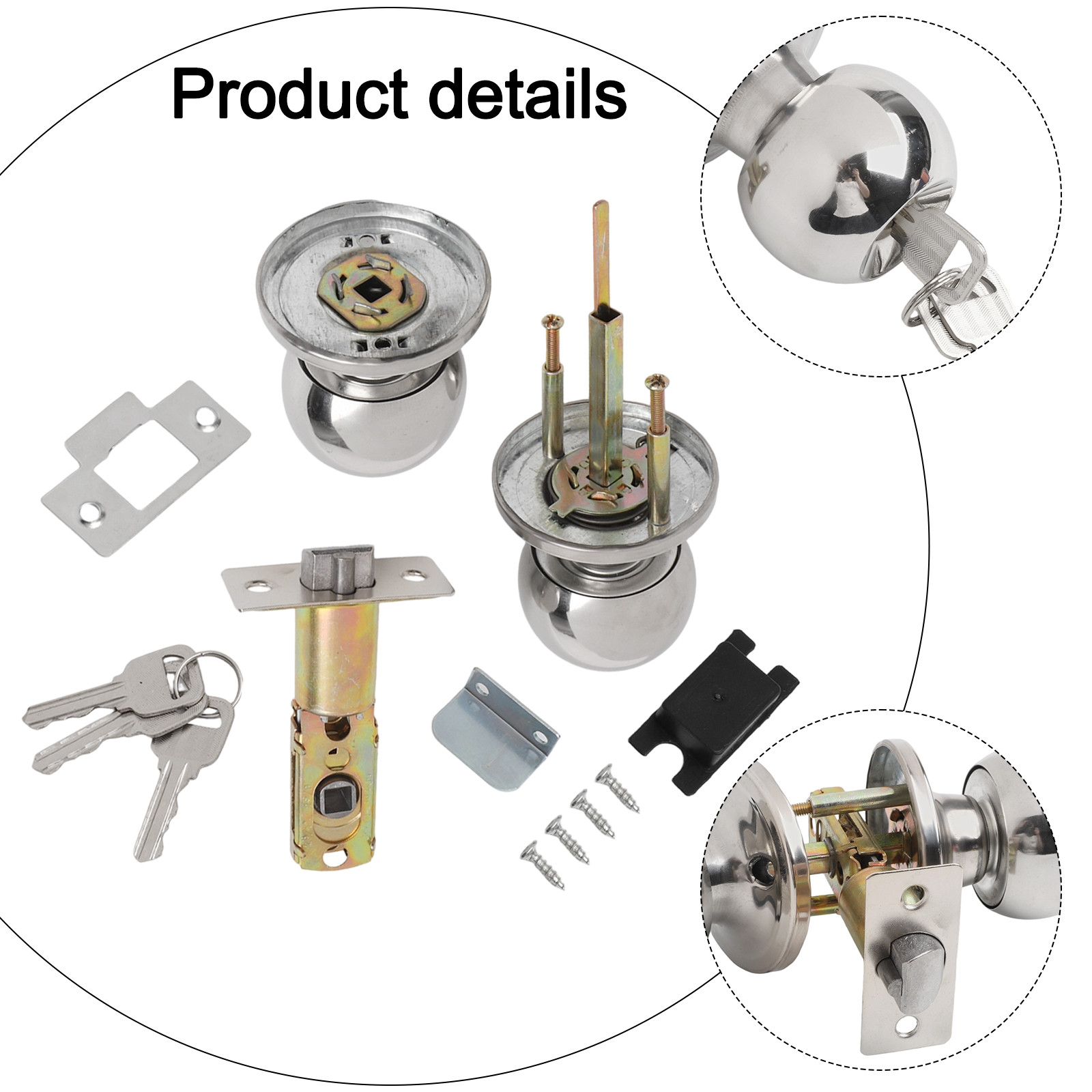 Door Set Knob Handle Lock With - Home Bathroom Lock recensie en prijs