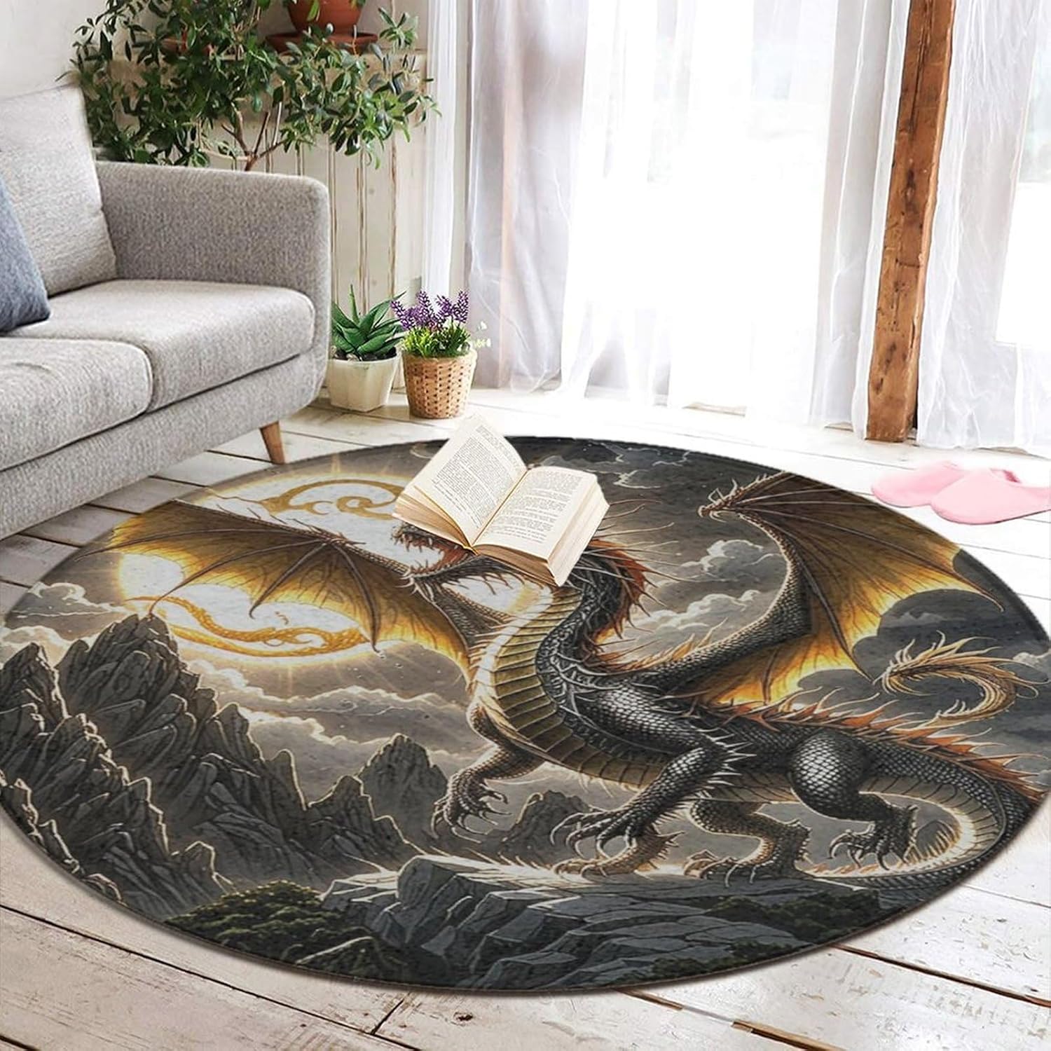 Majestic Dragon Round Rug Fant - Home Bathroom Scene recensie en prijs