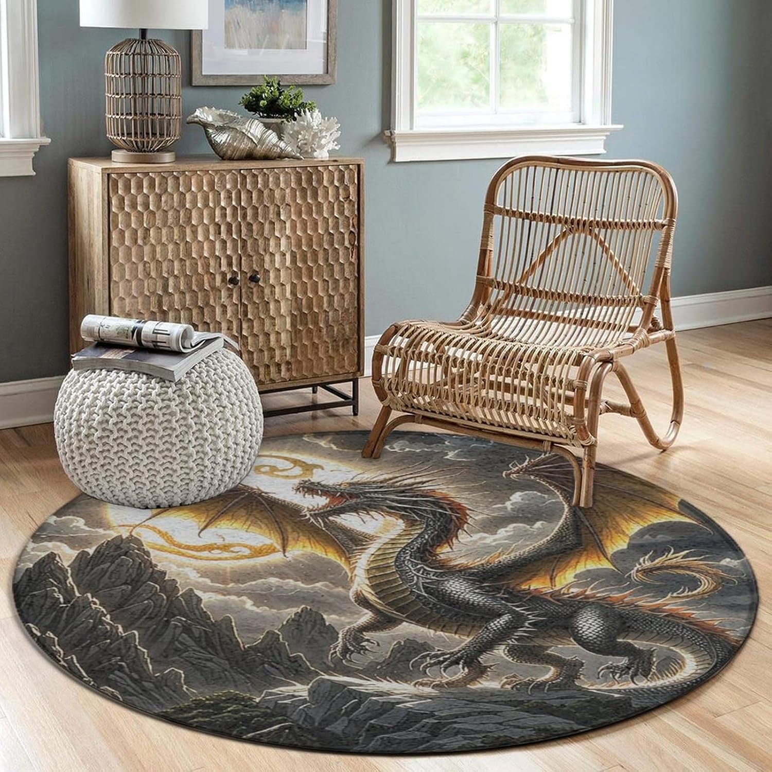 Majestic Dragon Round Rug Fant - Home Bathroom Scene recensie en prijs