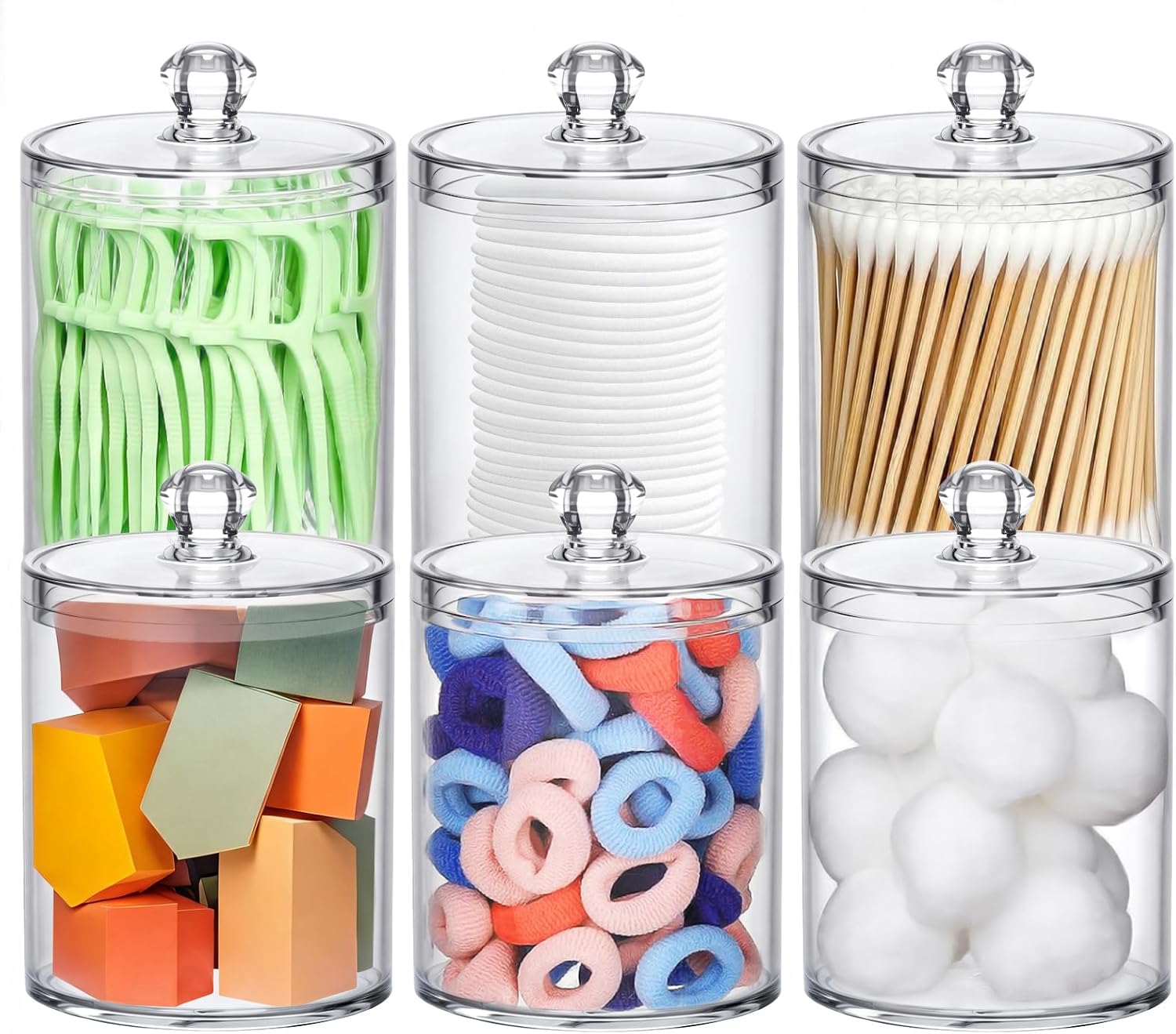 Acrylic Qtip Holder 6 Pack wit - Home Bathroom Decor recensie en prijs