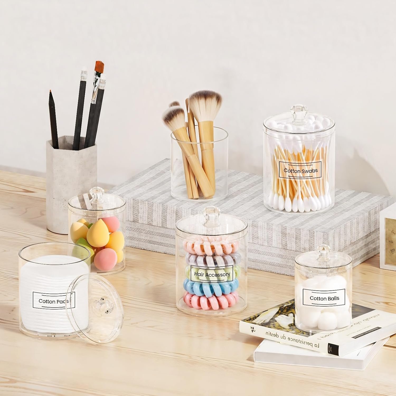 Acrylic Qtip Holder 6 Pack wit - Home Bathroom Decor recensie en prijs
