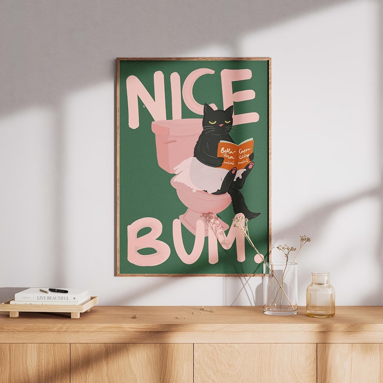 Modern Nice Bum Black Cat Wall - Home Bathroom Decor recensie en prijs