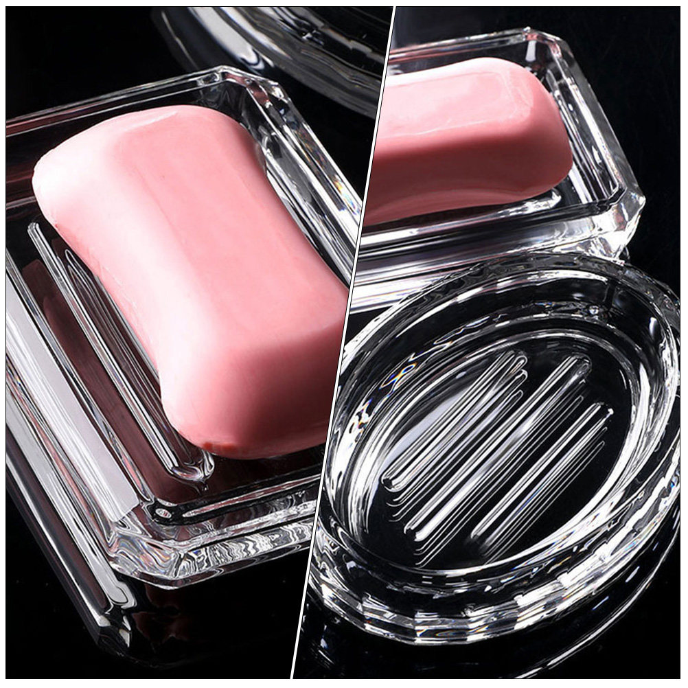 2Pcs Transparent Soap Box Glas - Home Bathroom Design Simple recensie en prijs