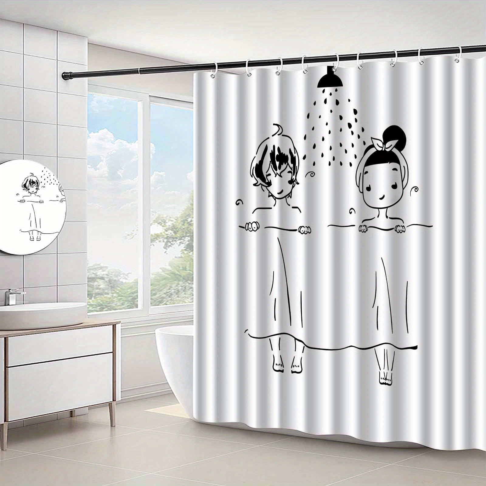 Shower Curtain 1pc Modern Mini - Home Bathroom Scene recensie en prijs
