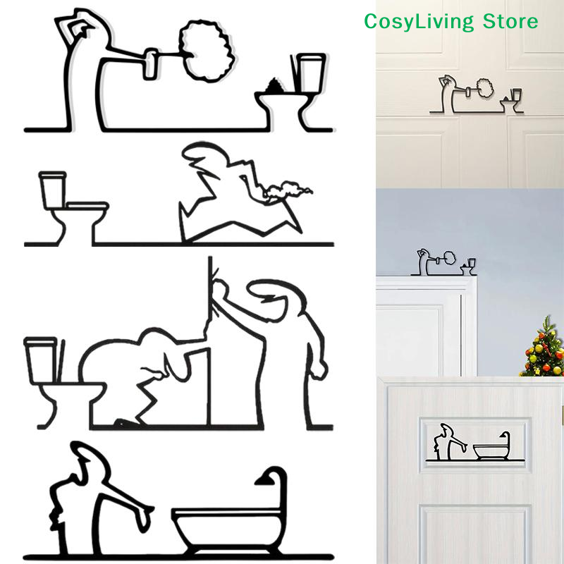 Metal Minimalist Line Bathroom - Home Bathroom Door Signs recensie en prijs