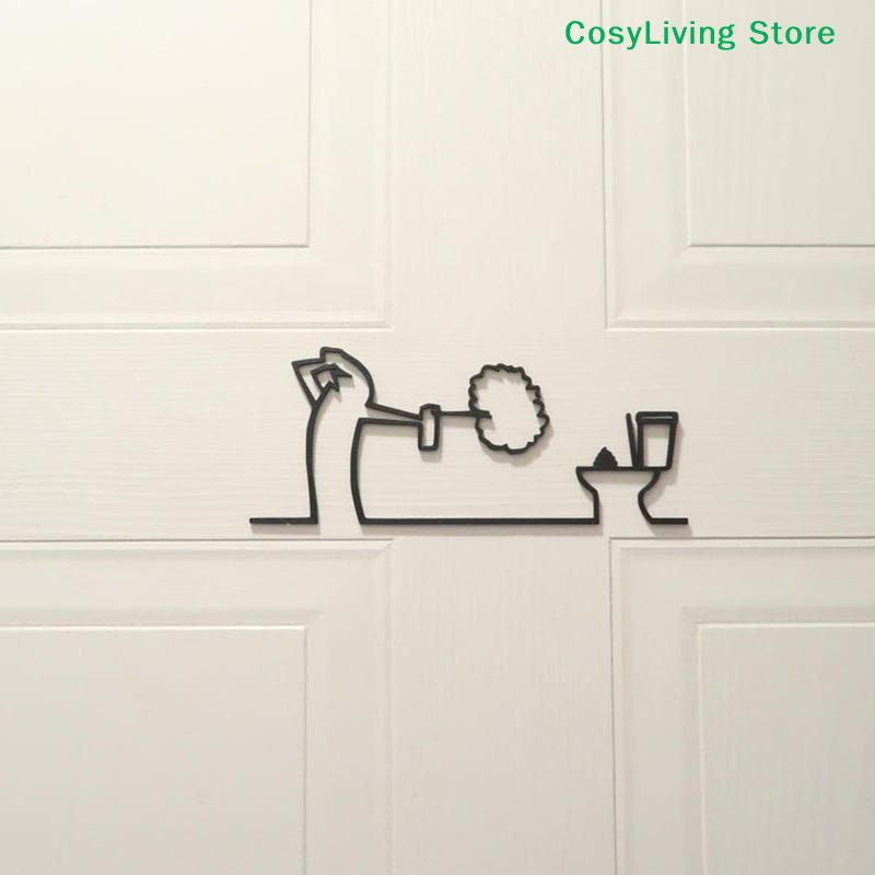 Metal Minimalist Line Bathroom - Home Bathroom Door Signs recensie en prijs