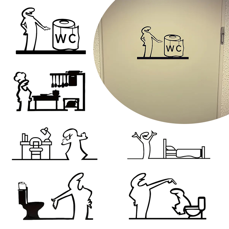 1Pc PVC Minimalist Line Art St - Home Bathroom Door Signs recensie en prijs