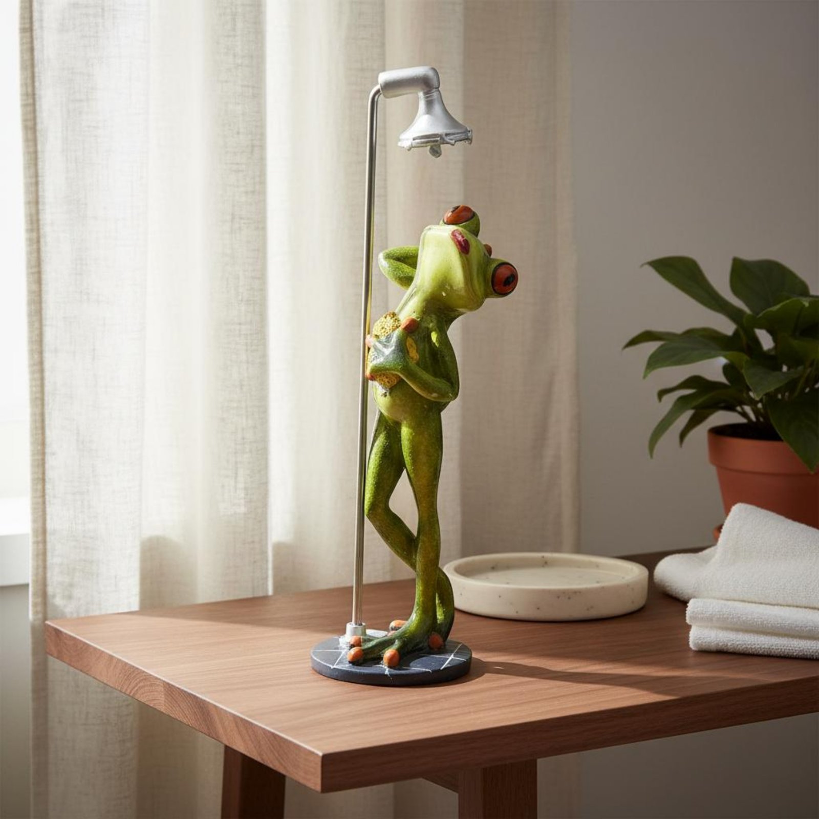 Showering Frog Figurine Novelt - Home Bathroom recensie en prijs