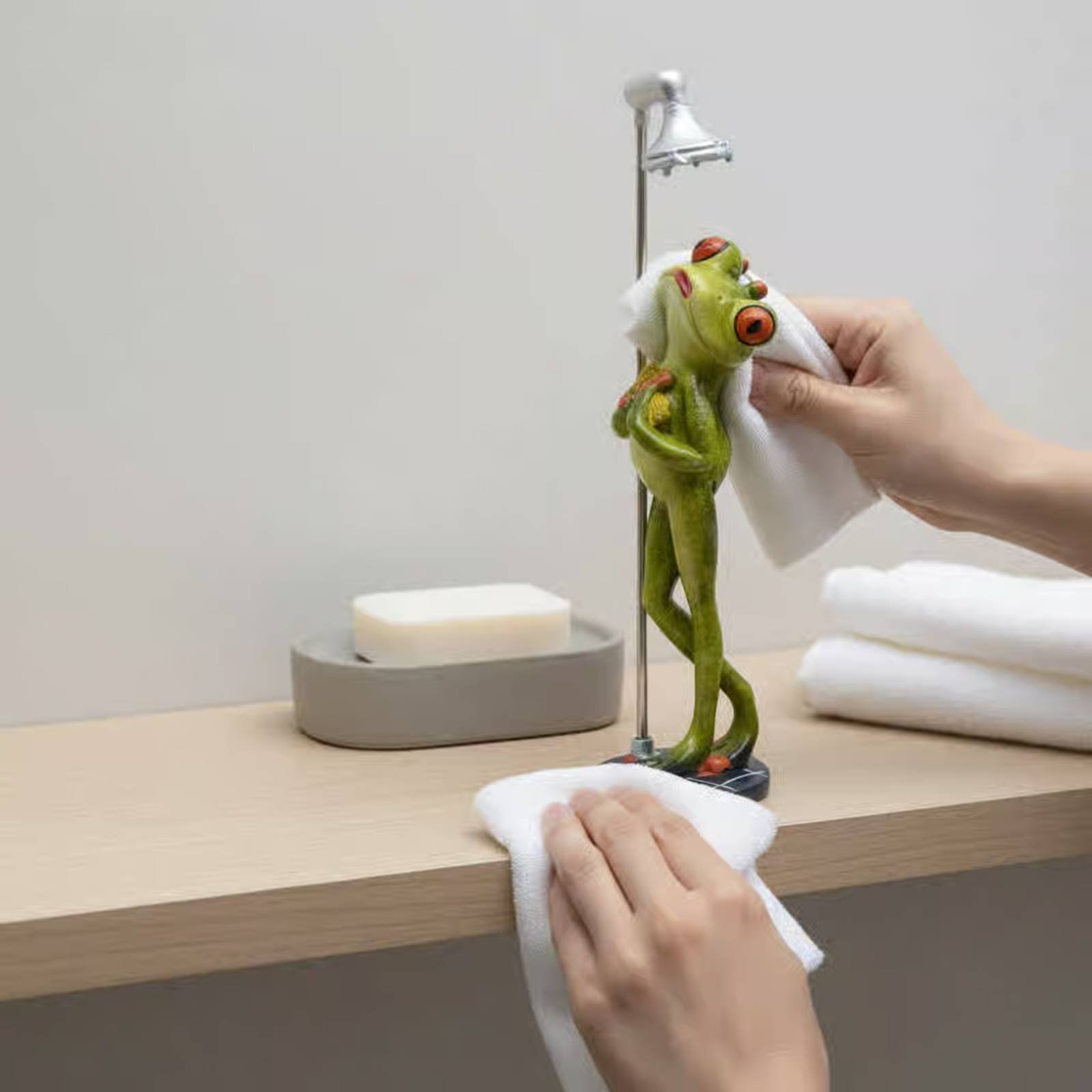 Showering Frog Figurine Novelt - Home Bathroom recensie en prijs