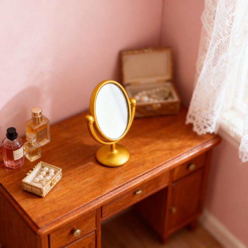 1Pcs Miniature Retro Mirror Dr - Home Bathroom Model recensie en prijs