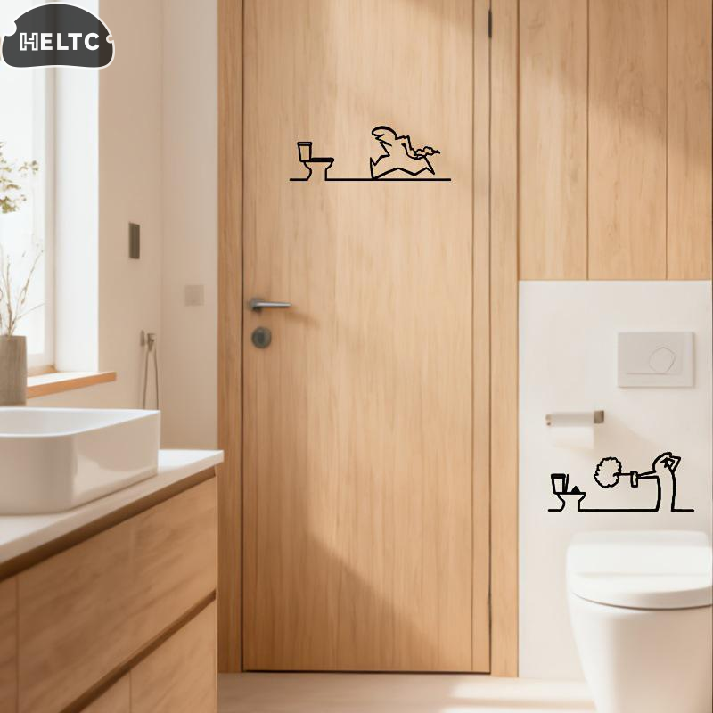 Minimalist Metal Line Bathroom - Home Bathroom Door Signs recensie en prijs