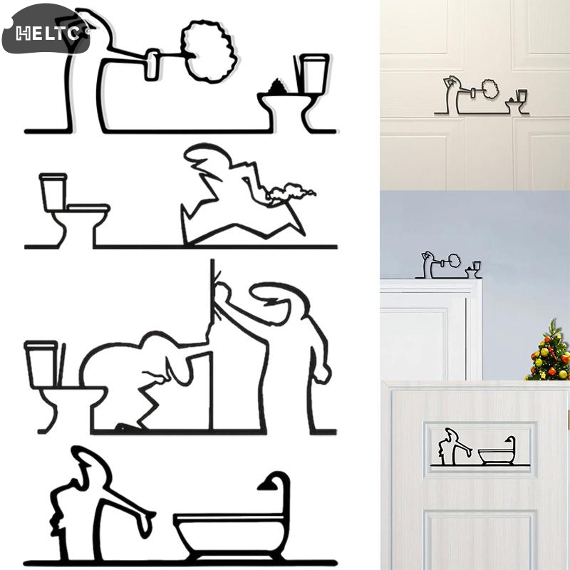 Minimalist Metal Line Bathroom - Home Bathroom Door Signs recensie en prijs