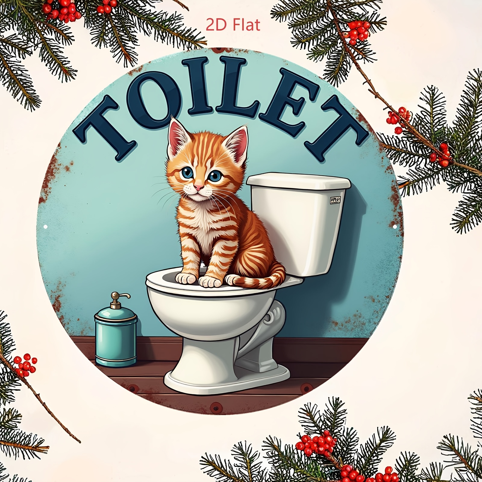 Aluminum Sign, Cute Cat Toilet - Home Bathroom Scene recensie en prijs