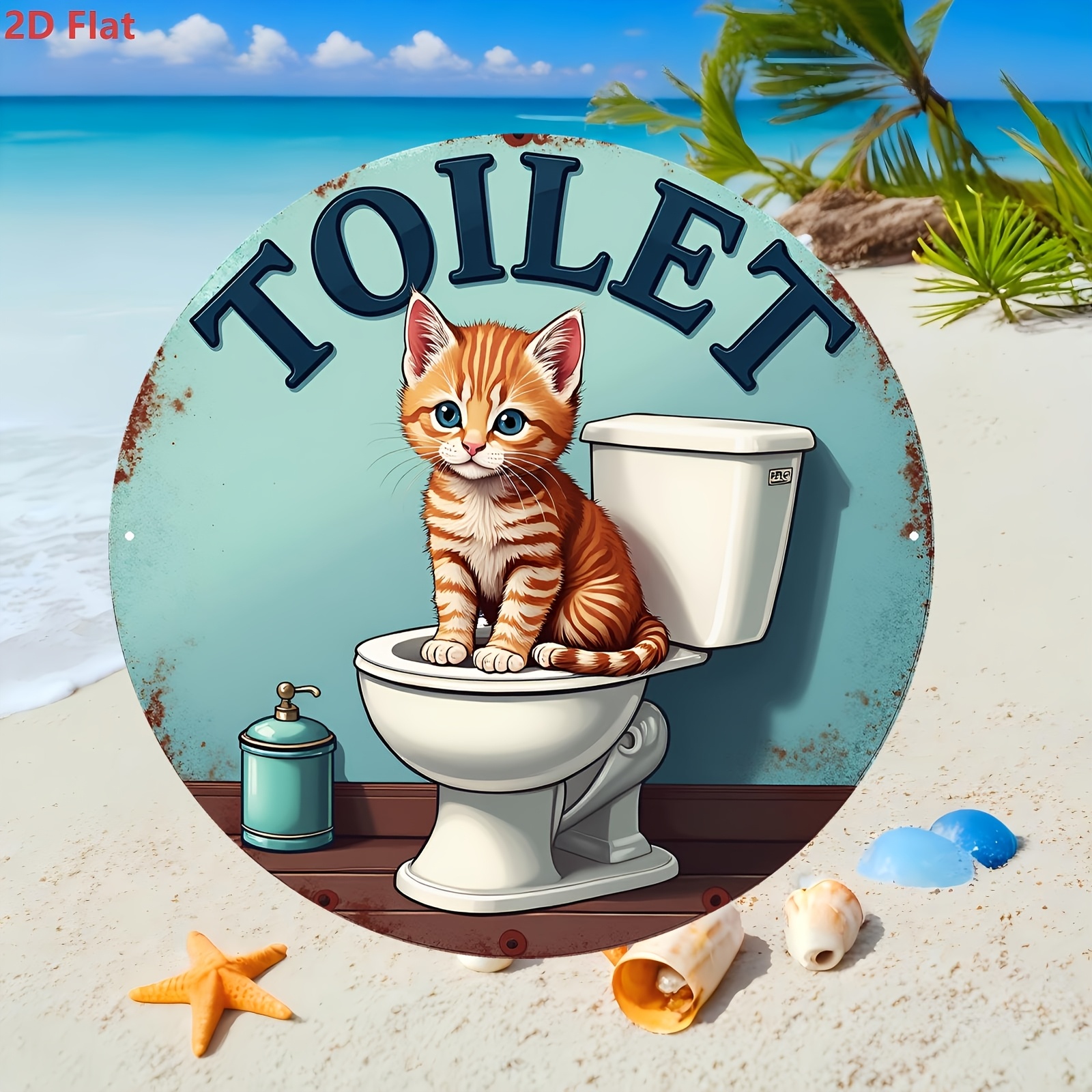 Aluminum Sign, Cute Cat Toilet - Home Bathroom Scene recensie en prijs