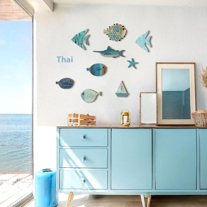 10pcs/set Fish Wall Decor Wood - Jet Home Bathroom recensie en prijs