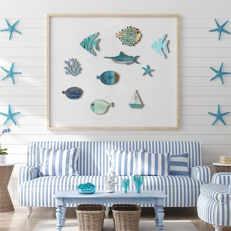 10pcs/set Fish Wall Decor Wood - Jet Home Bathroom recensie en prijs
