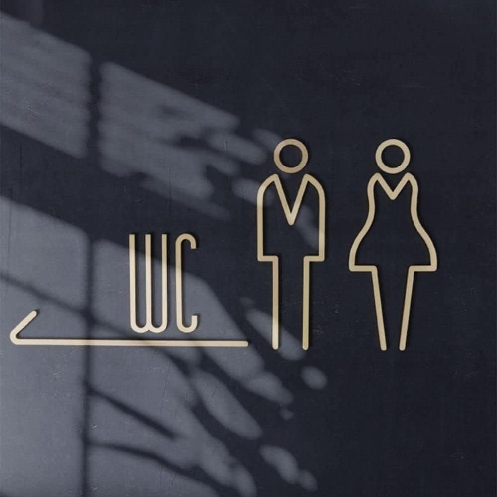 Self Adhesive Brass WC Sign Re - Home Bathroom Door Signs recensie en prijs