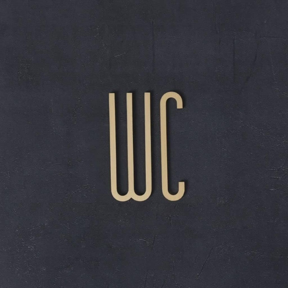 Self Adhesive Brass WC Sign Re - Home Bathroom Door Signs recensie en prijs