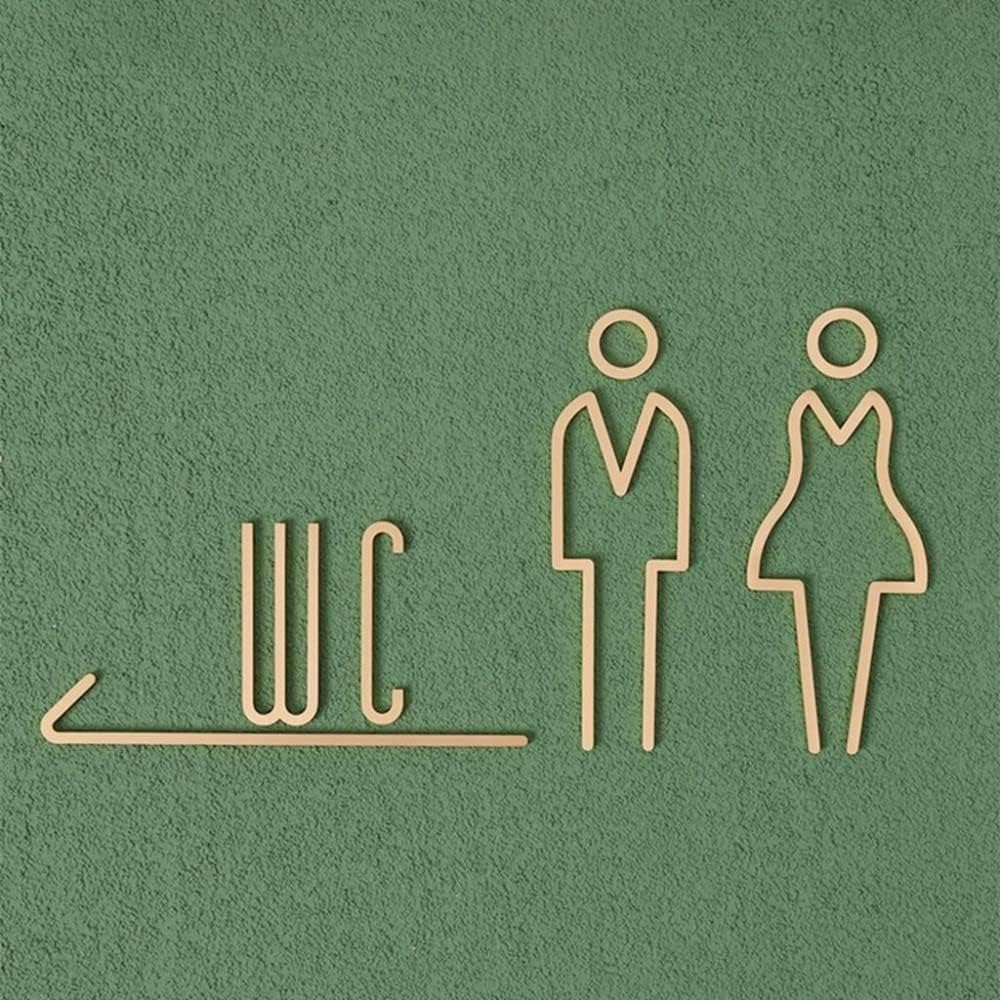 Self Adhesive Brass WC Sign Re - Home Bathroom Door Signs recensie en prijs