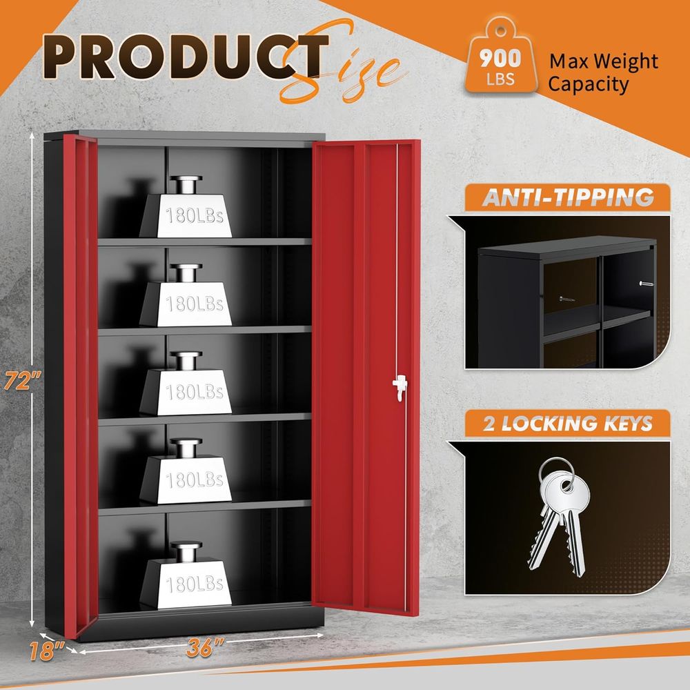 72 Tall Metal Storage Cabinet  - Home Bathroom Lock recensie en prijs